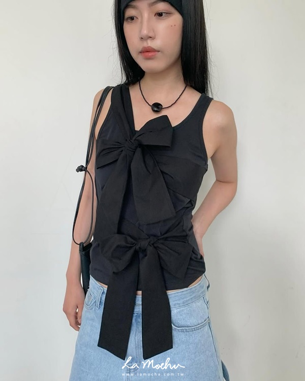 蝴蝶結綁帶背心